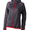 Ladies Hooded Fleece James & Nicholson - carbon red