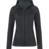Ladies Hooded Stretchfleece Jacket James & Nicholson - black carbon