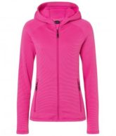 Ladies Hooded Stretchfleece Jacket James & Nicholson - pink magenta