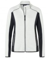 Ladies Structure Fleece Jacket James & Nicholson - offwhite carbon