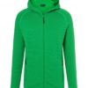 Mens Hooded Stretchfleece Jacket James & Nicholson - ferngreen carbon