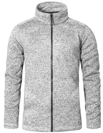 Mens Knit Fleece Jacket C+ Promodoro - heather grey