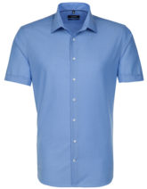 Seidensticker Hemd Mens Shirt Tailored Fit Shortsleeve - midblue