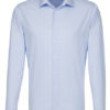 Seidensticker Mens Shirt Tailored Fit Check-Stripes Longsleeve - striped light blue white