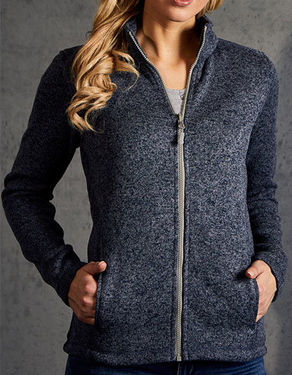 Womens Knit Fleece Jacket C+ Promodoro - heather blue