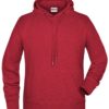 Men's Bio Hoody James & Nicholson - carmine red melange