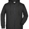 Men's Bio Zip Hoody James & Nicholson - black heather