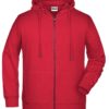 Men's Bio Zip Hoody James & Nicholson - red