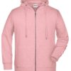 Men's Bio Zip Hoody James & Nicholson - rose melange