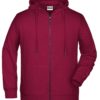 Men's Bio Zip Hoody James & Nicholson - wine