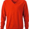 Men's V-Neck Pullover James & Nicholson - dark orange
