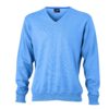 Men's V-Neck Pullover James & Nicholson - glacier blue