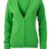 Ladies' V-Neck Cardigan James & Nicholson - green
