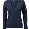 Ladies' V-Neck Cardigan James & Nicholson - navy