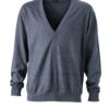 Men's V-Neck Cardigan James & Nicholson - anthracite melange