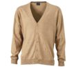 Men's V-Neck Cardigan James & Nicholson - camel