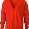 Men's V-Neck Cardigan James & Nicholson - dark orange