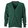 Men's V-Neck Cardigan James & Nicholson - forest green