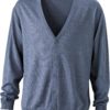 Men's V-Neck Cardigan James & Nicholson - grey heather