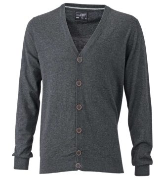 Mens Cardigan James & Nicholson JN668 - anthracite melange