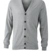 Men's Cardigan James & Nicholson - light grey melange