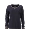 Ladies' Basic Raglan Sweat James & Nicholson - dark navy black melange