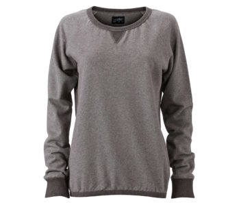 Ladies Basic Raglan Sweat James & Nicholson JN991 - grey melange black melange
