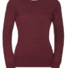 Ladies' Crew Neck Knitted Pullover Russell - cranberry