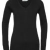 Ladies' V-Neck Knitted Pullover Russell - black