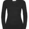 Ladies' V-Neck Knitted Pullover Russell - charcoal