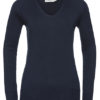 Ladies' V-Neck Knitted Pullover Russell - french navy