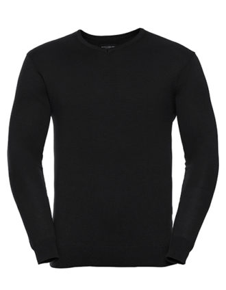 Men's V-Neck Knitted Pullover Russell - black