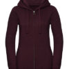 Ladies' Authentic Melange Zipped Hood Sweat Russell - burgundy melange