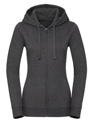 Ladies' Authentic Melange Zipped Hood Sweat Russell - carbon melange