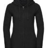 Ladies' Authentic Melange Zipped Hood Sweat Russell - charcoal melange